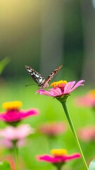 Butterfly on a flower, soft focus