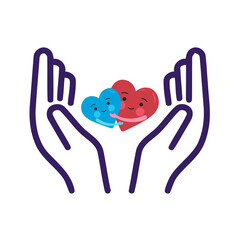 Obraz premium Two hearts held gently in open hands