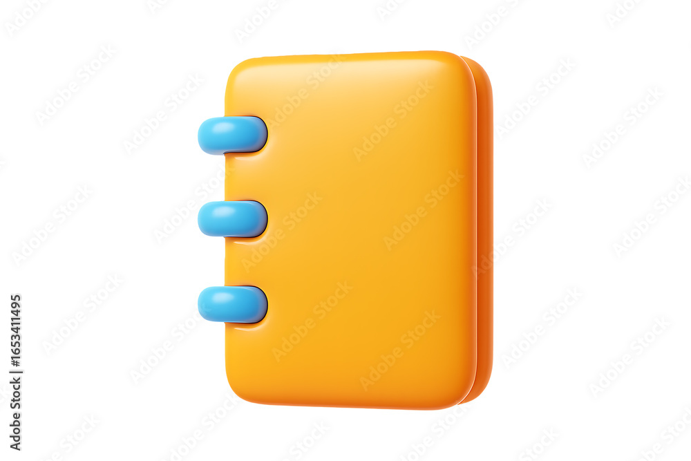 Poster stylish 3d planner or notepad isolated on a transparent background