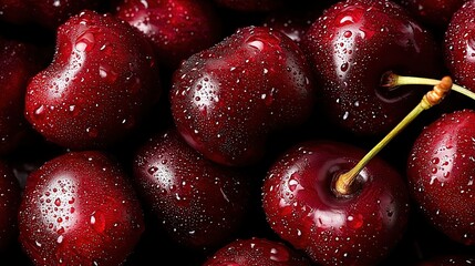 ultra-detailed photo of fresh cherries wallpaper