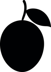 Sapodilla Silhouette with Leaf and Oval Shape