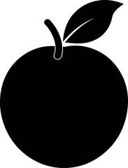 Sapodilla Fruit Silhouette with Elongated Leaf