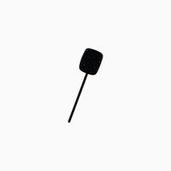 Black Marshmallow on a Stick Silhouette with Stars