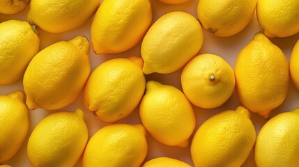 Photorealistic full screen background of whole fresh lemons 