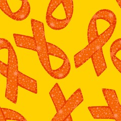 Breast cancer month seamless pink ribbon day mammogram pattern for medical accessories and medicine textiles