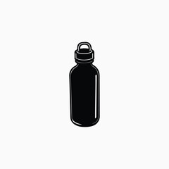 Black silhouette of a water bottle with a loop handle
