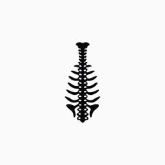 Black Silhouette of Human Spine and Pelvis backbone