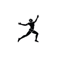 Silhouette of a female volleyball player jumping Keywords: volleyball, player, athlete, sport