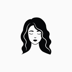 Woman with Wavy Hair and Closed Eyes female girl