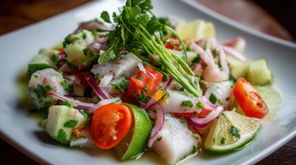Fresh Ceviche Platter with Citrus and Herbs