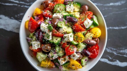 Vibrant Greek Salad Bowl: A Mediterranean Delight