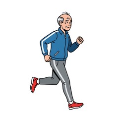 running old man vector