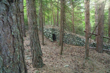 an old shepherd's shelter in the majella mountain range in abruzzo