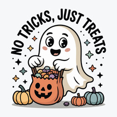 no tricks just treats helloween t shirt design 2