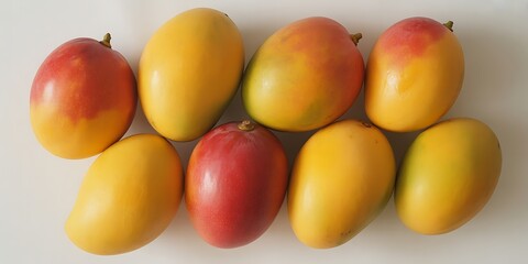 A vibrant display of fresh mangoes perfect for tropical fruit salads and healthy eating promotion offering a taste of summer
