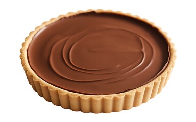 Delicious Chocolate Tart on White Background Ready to Serve for Dessert and Sweet Tooth Cravings