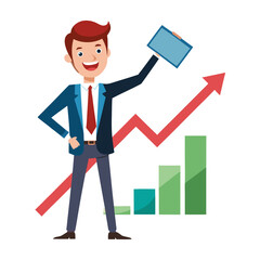 businessman with graph