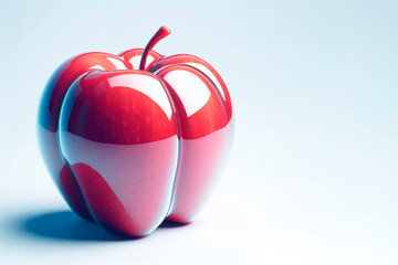 Obraz premium An apple in the shape of a bell pepper. Space for text.