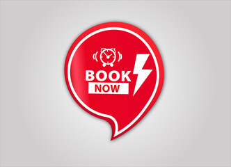 Book Now Banner red flat sale webbanner and poster creative design