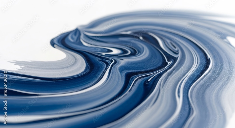 Poster blue paint swoosh with fluid and dynamic waves. abstract art with swirling liquid texture for artist
