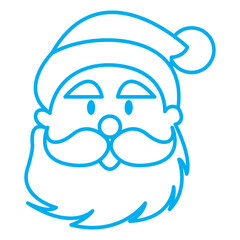 Santa Claus Icon Set: Christmas Faces with Candy Cane Snowflake