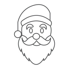 Santa Claus Icon Set: Christmas Faces with Candy Cane Snowflake