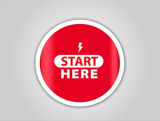 Start Here Banner red flat sale webbanner and poster creative design
