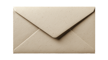 Minimalist mailing envelope presented in a modern floating style with a floating look effect. Absolutely no shadows and reflections, no support, no contact with the surface (no floor contact, no base)