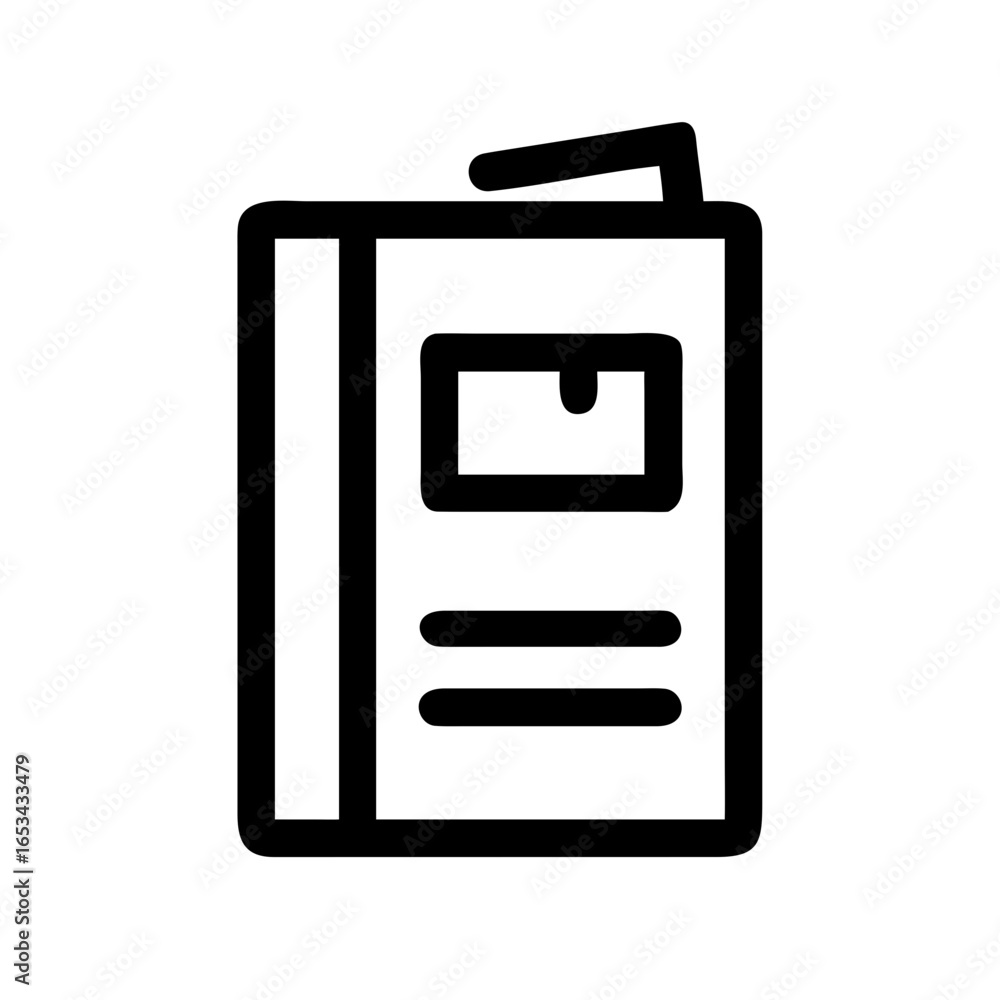 Poster book icon vector illustration for education learning reading and library resources in simple outline