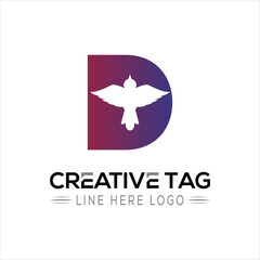 Bird  Creative D letter logo design icon