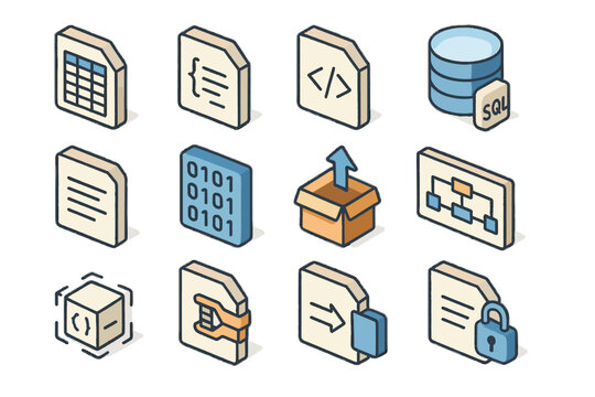 Document icon encryption data vector icons block api conversion schema sql format