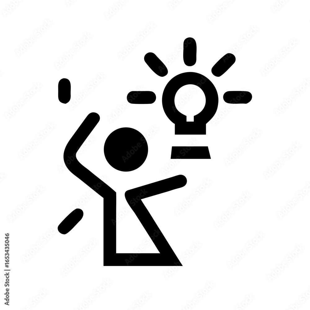 Aufkleber creative idea lightbulb moment concept icon for innovation brainstorming and problem solving solutio