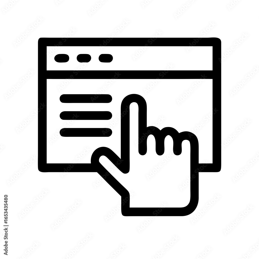 Poster website click navigation hand cursor pointer icon vector for ui ux design and web development projec