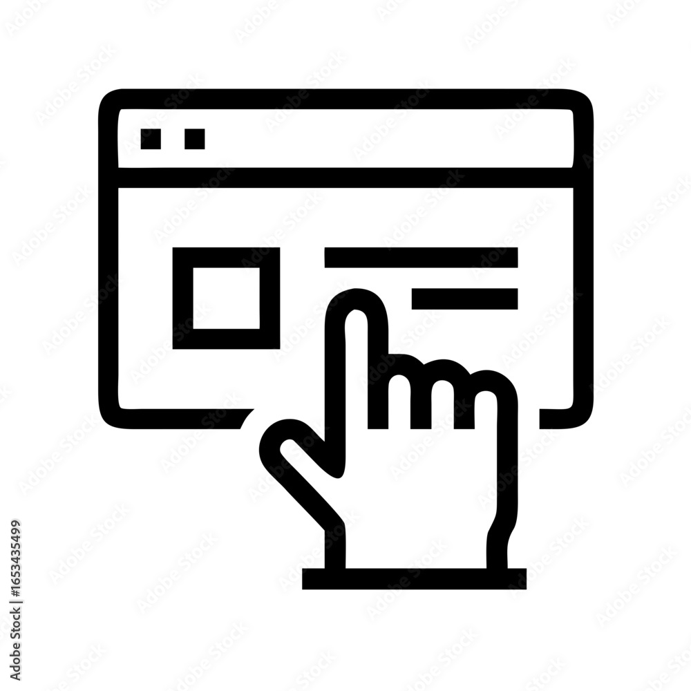 Aufkleber clicking website hand cursor icon vector illustration for web design interface and user experience u
