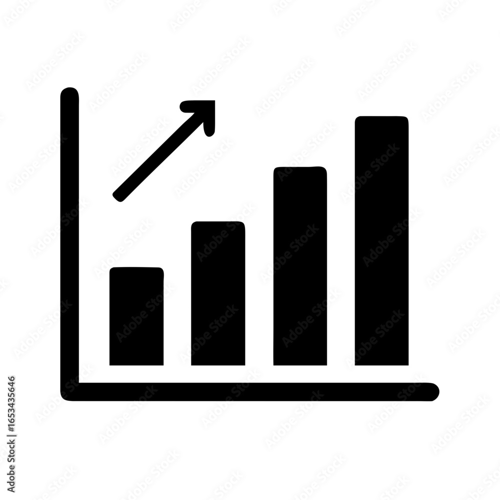 Aufkleber growth chart business graph increasing bar graph financial report sales data analysis and upward tre