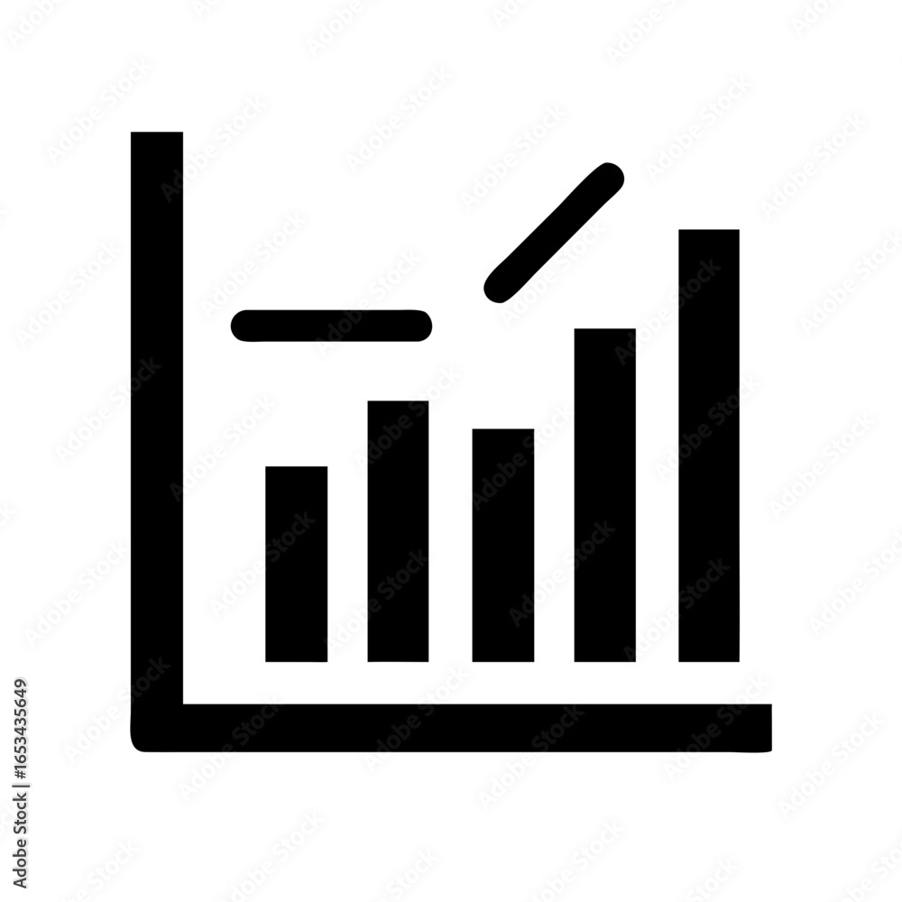 Aufkleber bar chart graph diagram statistics data analysis business growth financial report icon presentation 