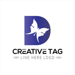 Bird  Creative D letter logo design icon