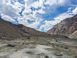 Scenic Ghujerav Valley in Shimshal, Pakistan, featuring rugged mountains, rivers, alpine pastures, wildlife habitats, and traditional pastoral life of the Wakhi community.