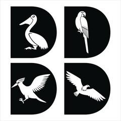 Bird  Creative D letter logo design icon