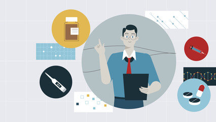 Medical Professional with Health Data and Medical Tools