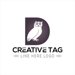 Bird  Creative D letter logo design icon