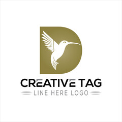 Bird  Creative D letter logo design icon