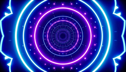 Neon tunnel with concentric circles (1)