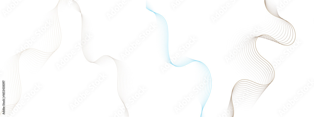 Poster abstract colorful set of wavy-like lines design colors on a white background creating a flowing and 
