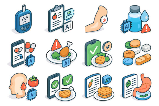 Log vector plan nutrition warning deficiency correlation icon ai dietary therapy