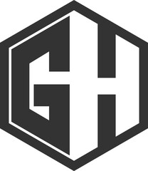 GH logo design. HG logo design. Branding logo design. Polygon logo design. Luxury GH logo design. Minimalist logo design. 
