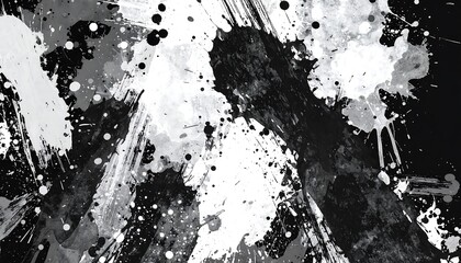 Abstract grayscale paint splatter