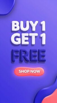 Buy 1 Get 1 Free promotional advertisement.