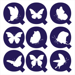 Butterfly Q Creative letter logo design icon