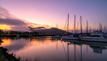 Calm harbor at sunrise (1)